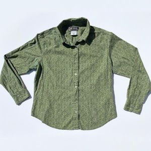 Columbia Green button up long sleeve Women's Large Hiking Outdoor Summer Camping